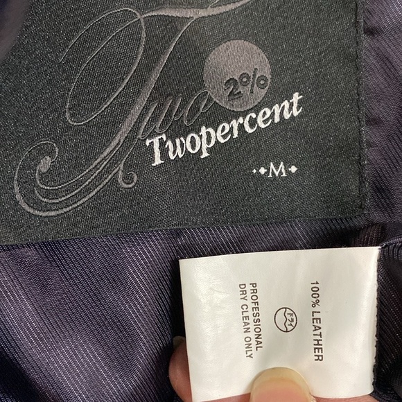 TWO Percent Purple Leather Moto coat - Picture 14 of 16